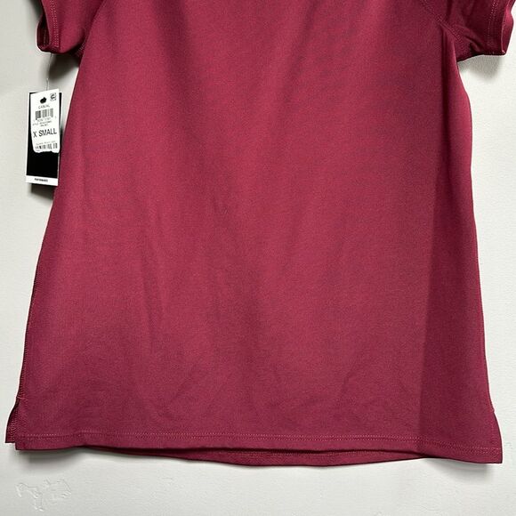 NWT Macy's x Ideology Lightweight Textured Short Sleeve Activewear Tee Maroon XS - Picture 7 of 13